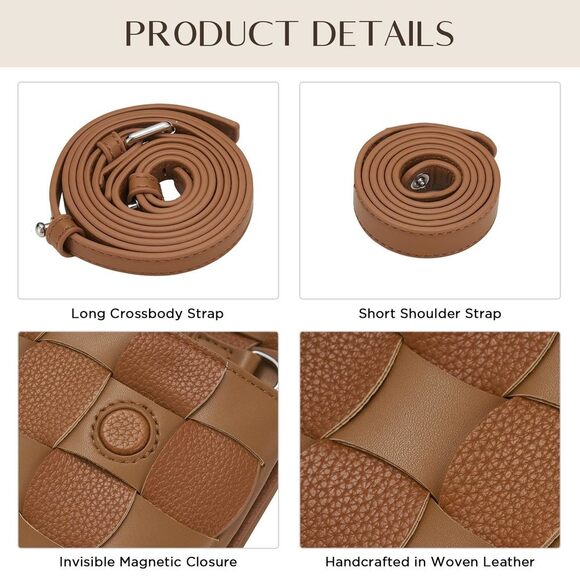 Woven PU Leather Evening Clutch for Special Events - Picture 6 of 7